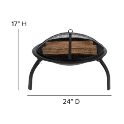Flash Furniture 22.5" Foldable Wood Burning Firepit With Mesh Spark Screen And Poker -Deals Patio Elegance Store GUEST 7b799404 966b 4884 b071 0782548cdd0e