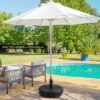 Costway 20'' Patio Fillable Round Umbrella Base Stand Holder Fit Pole 1.5''/1.9'' Outdoor