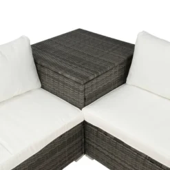 4pc Wicker Patio Conversation Set With Cushions - Gray/Beige - GODEER 24 4pc Wicker Patio Conversation Set With Cushions - Gray/Beige - GODEER -Deals Patio Elegance Store GUEST 7d209326 02da 4c8d ae23 e8007825a4ec