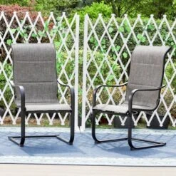 Patio Set With Steel Table With 1.57" Umbrella Hole & Metal Padded Sling C-Spring Arm Chairs - Captiva Designs -Deals Patio Elegance Store GUEST 7d2e6427 1b38 465d ab64 c59219cd5210