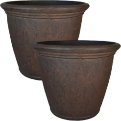 Sunnydaze Decor Sunnydaze Indoor/Outdoor Patio, Garden, Or Porch Weather-Resistant Double-Walled Anjelica Flower Pot Planter - 16" - Rust Finish -Deals Patio Elegance Store GUEST 7eb441c5 1cb1 445e b5e4 bf612a5b7e0e