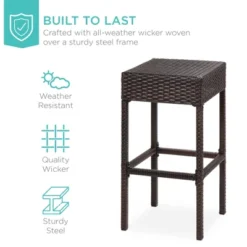 Best Choice Products 5-Piece Patio Wicker Bar Set W/ Built-In Bottle Opener, Hidden Storage Shelf, 4 Stools -Deals Patio Elegance Store GUEST 7f099641 4b3a 4b1c 828b 9e2560ef9265