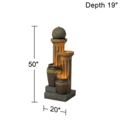 John Timberland Sphere Jugs And Column Rustic Cascading Outdoor Floor Water Fountain With LED Light 50" For Yard Garden Patio Home Deck Porch House -Deals Patio Elegance Store GUEST 8023590d 2aab 42d8 a98b 5377911fc18e