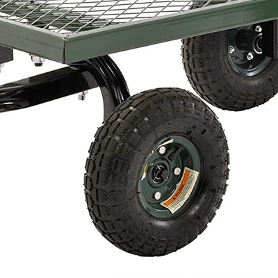 Juggernaut Carts GW3820-GR Heavy Duty Steel Frame 1000 Pound Load Capacity Outdoor Utility Garden Wagon With Pneumatic Tires, Green Finish 2 Juggernaut Carts GW3820-GR Heavy Duty Steel Frame 1000 Pound Load Capacity Outdoor Utility Garden Wagon With Pneumatic Tires, Green Finish - Image 2