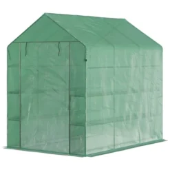 Outsunny 84.25" X 56.25" X 76.75" Walk-in Greenhouse, 3-Tier Shelves, Steel Frame Hot House, Roll-Up Zipper Door For Flowers, Vegetables, Green 7 Outsunny 84.25" X 56.25" X 76.75" Walk-in Greenhouse, 3-Tier Shelves, Steel Frame Hot House, Roll-Up Zipper Door For Flowers, Vegetables, Green -Deals Patio Elegance Store GUEST 8224da17 dac6 4ae7 ac07 e18ea9888439
