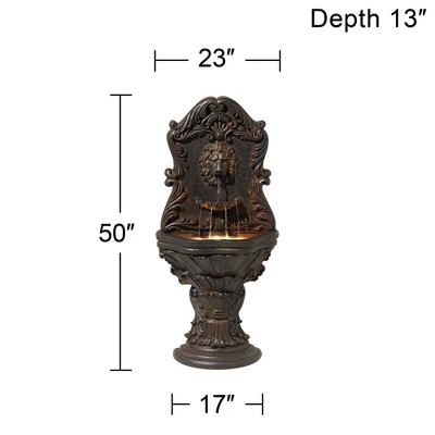John Timberland Imperial Lion Acanthus Rustic Outdoor Floor Wall Water Fountain With LED Light 50" For Yard Garden Patio Home Deck Porch House Balcony 7 John Timberland Imperial Lion Acanthus Rustic Outdoor Floor Wall Water Fountain With LED Light 50" For Yard Garden Patio Home Deck Porch House Balcony - Image 7