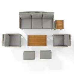 Capella 7pc Outdoor Wicker Sofa Set - Gray - Crosley -Deals Patio Elegance Store GUEST 83a19a7b 90a0 4b03 a217 8cbb265fae57