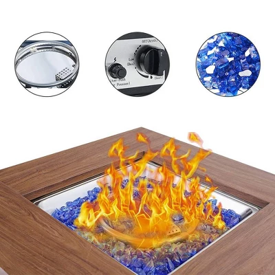 5pc Patio Dining Set With 34" Square Fire Pit Table & Swivel Arm Chairs - Captiva Designs 5 5pc Patio Dining Set With 34" Square Fire Pit Table & Swivel Arm Chairs - Captiva Designs - Image 5