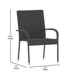Emma And Oliver Stacking All-Weather Wicker Wrapped Powder Coated Steel Patio Club Chairs For Indoor And Outdoor Use -Deals Patio Elegance Store GUEST 84659668 c346 4ab0 ba2b e673115c03ab