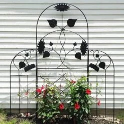 Achla Designs 90" Sunflower Decorative Iron Garden Trellis Black Powder Coat Finish -Deals Patio Elegance Store GUEST 85cda4de 8893 48fd a96d 5d59e4bfb8ff