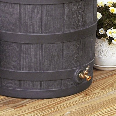 Good Ideas Rain Wizard 50 Gallon Plastic Rain Barrel Water Collector With Brass Spigot 4 Good Ideas Rain Wizard 50 Gallon Plastic Rain Barrel Water Collector With Brass Spigot - Image 4
