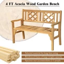 Costway Patio Outdoor Solid Wood Bench Folding Loveseat Chair Park Garden Deck Furniture 14 Costway Patio Outdoor Solid Wood Bench Folding Loveseat Chair Park Garden Deck Furniture -Deals Patio Elegance Store GUEST 86be3169 2b37 44b4 a0ee 51906ccd86d2