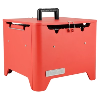 Permasteel Square Portable Charcoal Grill PG-40C10-RD - Red 1 Permasteel Square Portable Charcoal Grill PG-40C10-RD - Red