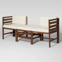3pc Modular Acacia Wood Patio Chat Set With Cushions - Saracina Home 39 3pc Modular Acacia Wood Patio Chat Set With Cushions - Saracina Home -Deals Patio Elegance Store GUEST 87867d10 2ed7 4519 8f7f 353e1fd3ffa4