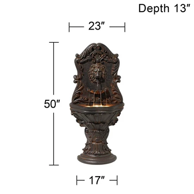 John Timberland Imperial Lion Acanthus Rustic Outdoor Floor Wall Water Fountain With LED Light 50" For Yard Garden Patio Home Deck Porch House Balcony 5 John Timberland Imperial Lion Acanthus Rustic Outdoor Floor Wall Water Fountain With LED Light 50" For Yard Garden Patio Home Deck Porch House Balcony - Image 5