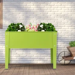 Tangkula Outdoor Elevated Garden Plant Stand Raised Garden Bed With Legs For Indoor And Outdoor Use 25" X13" X 18.0"