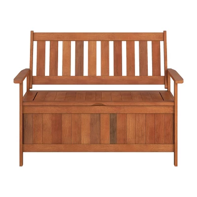 Outdoor Storage Bench - Natural - CorLiving 8 Outdoor Storage Bench - Natural - CorLiving - Image 8