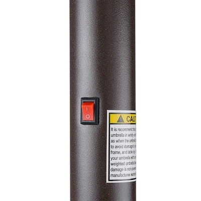 Nature Spring Patio Umbrella With LED Lights, 5-Position Vertical Tilt, 9' - Brown 3 Nature Spring Patio Umbrella With LED Lights, 5-Position Vertical Tilt, 9' - Brown - Image 3