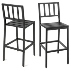 Costway Set Of 2 Patio Metal Bar Stools Outdoor Bar Height Dining Chairs With Cushion -Deals Patio Elegance Store GUEST 8919be7a e0f2 4b5c bfad 4713db0c65d1