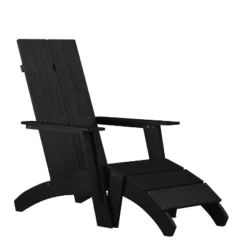 Flash Furniture Sawyer Modern All-Weather Poly Resin Wood Adirondack Chair With Foot Rest -Deals Patio Elegance Store GUEST 89279347 fa59 4a6a 9010 87576319a3b4