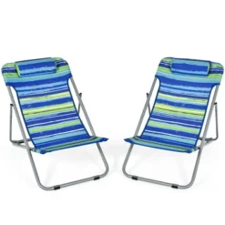 Costway Set Of 2 Beach Chair Portable 3-Position Lounge Chair W/ Headrest BlueGreenOrange 23 Costway Set Of 2 Beach Chair Portable 3-Position Lounge Chair W/ Headrest BlueGreenOrange -Deals Patio Elegance Store GUEST 8992b3a7 151d 4907 813f a8ebc48bed60