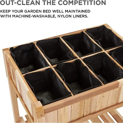 Jumbl Cedar Wood Raised Garden Bed & Herb Planter Box, 31" X 23" X 31" 3 Jumbl Cedar Wood Raised Garden Bed & Herb Planter Box, 31" X 23" X 31" - Image 3