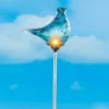 Collections Etc Outdoor Decorative Solar Glass Bird Garden Stake