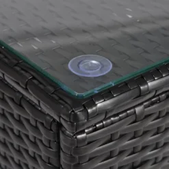 5pc Wicker Patio Sectional Seating Set With Cushions - Espresso/Blue - GODEER -Deals Patio Elegance Store GUEST 8a7814ee 7f38 4291 af1e 30353849bc27