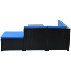 5pc Wicker Patio Sectional Seating Set With Cushions - Black/Blue - GODEER 26 5pc Wicker Patio Sectional Seating Set With Cushions - Black/Blue - GODEER -Deals Patio Elegance Store GUEST 8b30c3e1 44fb 4cae b1c2 7b0a367429c7