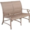 Aluminum Bench Chair With Streamlined Armrests For 2 Persons - Natural - WELLFOR