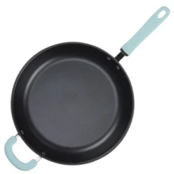 Rachael Ray Create Delicious 12.5" Hard-Anodized Aluminum Nonstick Deep Skillet Light Blue Handle