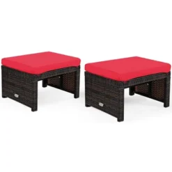 Costway 2PCS Patio Rattan Ottoman Cushioned Seat Foot Rest Furniture TurquoiseRedWhite 21 Costway 2PCS Patio Rattan Ottoman Cushioned Seat Foot Rest Furniture TurquoiseRedWhite -Deals Patio Elegance Store GUEST 8cf89996 a4c0 4b3e 8a79 3400ff910903