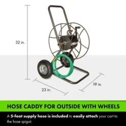 Yard Butler Hose Reel Cart With Wheels - Heavy Duty 200 Foot Metal Hose Reel - Suitable For Gardens, Lawns And Outdoor - IHT-2EZ -Deals Patio Elegance Store GUEST 8d6664f6 3bd8 452c 92b8 f06700d279b9