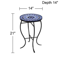Teal Island Designs Modern Black Round Outdoor Accent Side Table 14" Wide Light Blue Mosaic Tabletop Front Porch Patio Home House Balcony 11 Teal Island Designs Modern Black Round Outdoor Accent Side Table 14" Wide Light Blue Mosaic Tabletop Front Porch Patio Home House Balcony -Deals Patio Elegance Store GUEST 8dc2f674 8716 4137 87db e41224f3923e