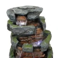 Sunnydaze Decor Sunnydaze 24"H Electric Polyresin And Fiberglass Tiered Stone Waterfall Outdoor Water Fountain With LED Lights -Deals Patio Elegance Store GUEST 8e1c9328 59b2 4dea a3e6 2c068f7fb7c6