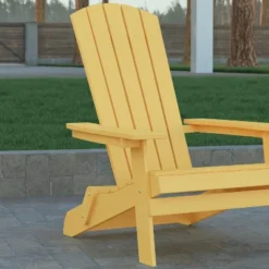 Emma And Oliver Set Of 4 Indoor/Outdoor Poly Resin Folding Adirondack Chairs, All-Weather Chairs For Porch, Patio, Or Sunroom -Deals Patio Elegance Store GUEST 8f0bec50 d3b4 40b2 901e 015b9b704804