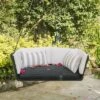 Sally Loveseat Swing With Cushion - Gray/Black - Novogratz