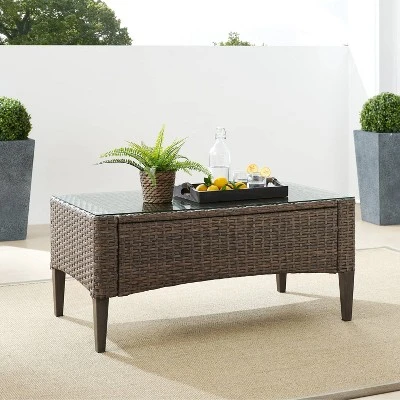 Rockport Outdoor Wicker Coffee Table - Crosley 6 Rockport Outdoor Wicker Coffee Table - Crosley - Image 6