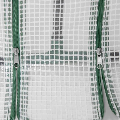 Outsunny Portable Mini Greenhouse With Large Zipper Doors, Outdoor Garden With Water/UV PE Cover, 6' X 3' X 3', White 5 Outsunny Portable Mini Greenhouse With Large Zipper Doors, Outdoor Garden With Water/UV PE Cover, 6' X 3' X 3', White - Image 5