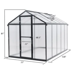 Aoodor Walk-In Greenhouse Polycarbonate Panel Hobby Greenhouses With Aluminum Frame Heavy Duty 11 Aoodor Walk-In Greenhouse Polycarbonate Panel Hobby Greenhouses With Aluminum Frame Heavy Duty -Deals Patio Elegance Store GUEST 907882a5 ed92 4eb3 b0a9 67a613807a7c