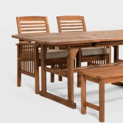 Ravenscroft 4pc Extendable Acacia Wood Outdoor Dining Set - Saracina Home 11 Ravenscroft 4pc Extendable Acacia Wood Outdoor Dining Set - Saracina Home -Deals Patio Elegance Store GUEST 9093e35d 2049 4ddb a85b 14254399b8d2