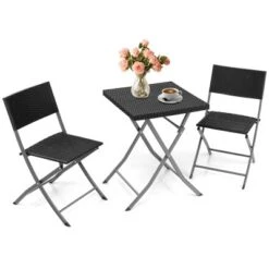 Tangkula 3PCS Patio Bistro Set Folding Wicker Chairs & Table Outdoor Patio Furniture Set -Deals Patio Elegance Store GUEST 90a6b2d4 dfcb 4c1e bb91 5eb598d87e04