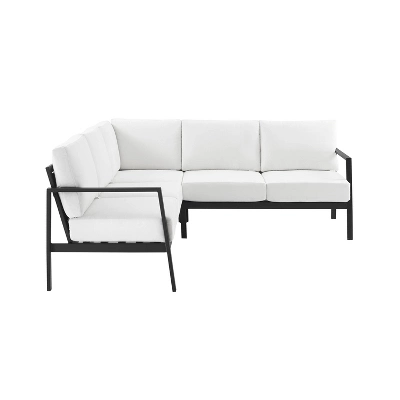 Linon Lark Aluminum Sectional Sofa White 2 Linon Lark Aluminum Sectional Sofa White - Image 2