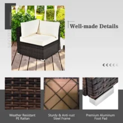 Tangkula 7PCS Patio Rattan Furniture Set 42" Fire Pit Table W/ Cover Cushioned -Deals Patio Elegance Store GUEST 91688e7a 50e4 4ef1 8381 a70f0382fa6a