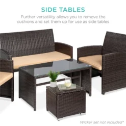Best Choice Products Set Of 2 Wicker Ottomans, Multipurpose Furniture W/ Removable Cushions, Steel Frame -Deals Patio Elegance Store GUEST 926ff2d6 19f7 4f80 bbbd 2b92604025df