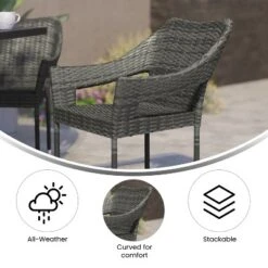 Emma And Oliver All-Weather Indoor/Outdoor Stacking Patio Dining Chairs With Steel Frame And Weather Resistant PE Rattan -Deals Patio Elegance Store GUEST 92fa2570 578d 4077 87e9 1e8334567ff0