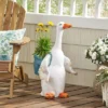 Christopher Knight Home 17" Wide Forgey Concrete Outdoor Novelty Goose Planter White/Blue