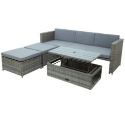 4pc Outdoor Wicker Conversation Sectional Set With Cushions - Gray - GODEER 34 4pc Outdoor Wicker Conversation Sectional Set With Cushions - Gray - GODEER -Deals Patio Elegance Store GUEST 9453a95b 9dce 4130 9ce3 77cb23c5a698