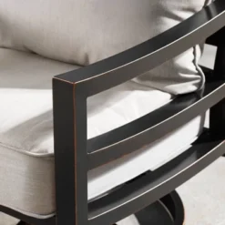 Oakland Living 5pc Deep Seating Aluminum Outdoor Patio Fire Pit Dining Set With Stripe Pattern Fire Table Copper/Gray -Deals Patio Elegance Store GUEST 945b0a06 5cf6 45c5 b2ab c87b9561c08c 1