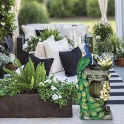 LuxenHome Resin Blue And Green Peacock Outdoor Fountain Garden Fountain With LED Light 23 LuxenHome Resin Blue And Green Peacock Outdoor Fountain Garden Fountain With LED Light -Deals Patio Elegance Store GUEST 94aa89a8 b98f 4733 8da5 c3ce161a1657